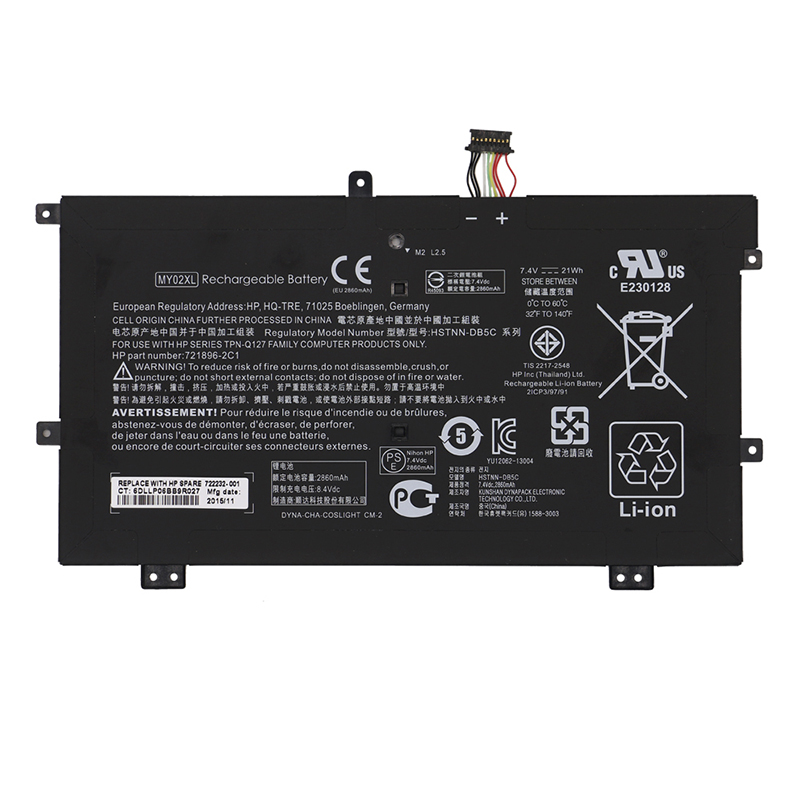 (image for) Replacement HSTNN-LB5C HSTNN-IB5C HSTNN-DB5C Battery For HP MY02021XL 722232-001 722231-005