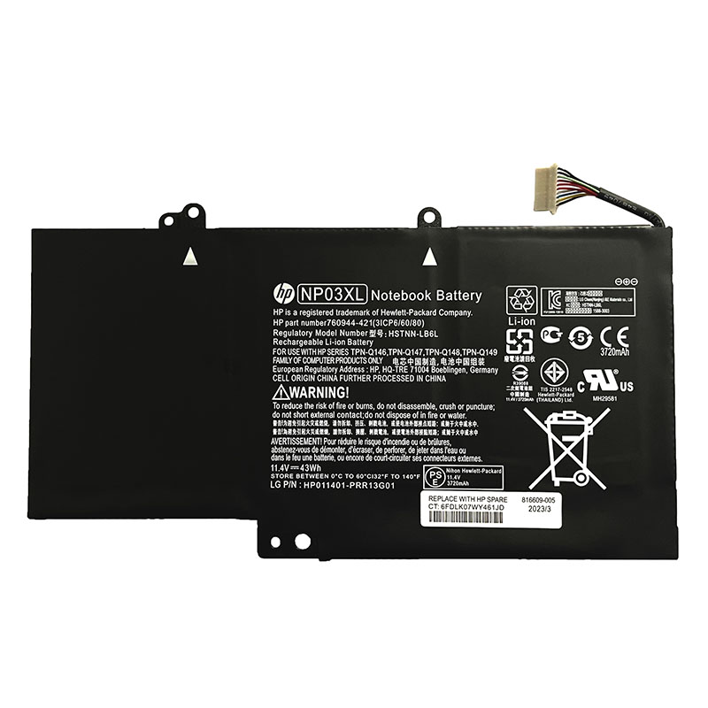 Replacement 761230-005 Battery For HP TPN-Q146 TPN-Q149 TPN-Q147 Fit Envy X360 15-U (image for) Replacement 761230-005 Battery For HP TPN-Q146 TPN-Q149 TPN-Q147 Fit Envy X360 15-U