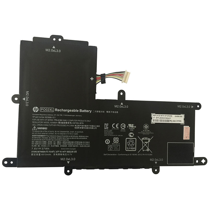 (image for) Replacement HP PO02XL Battery 824560-005 HSTNN-DB7G HSTNN-IB7G Fit Stream 11-R 11-Y Series