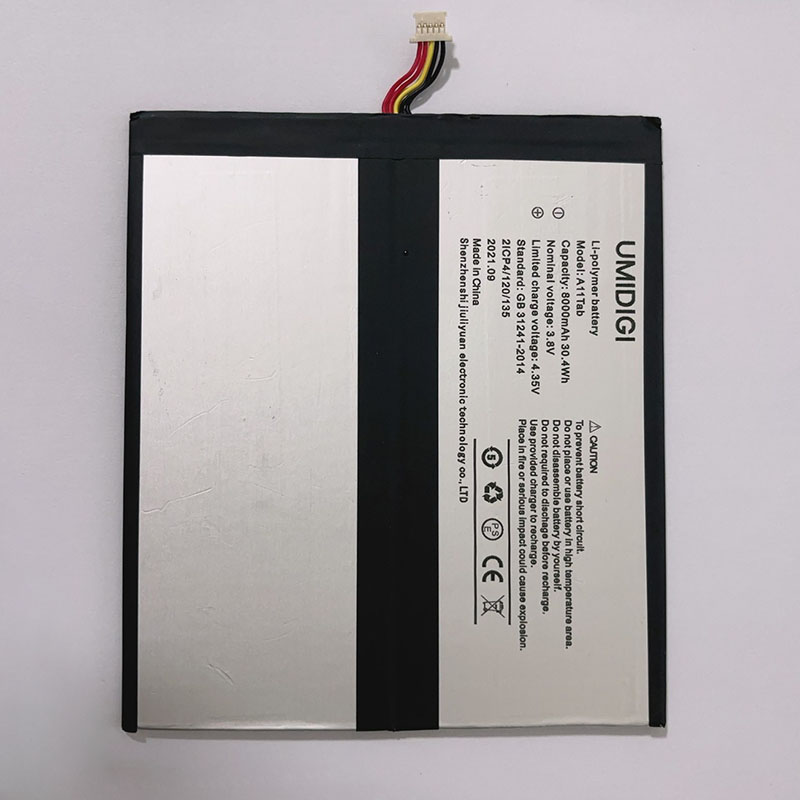 A11Tab Battery Replacement For UMIDIGI A11 Tab 3.8V 8000mAh 30.4Wh (image for) A11Tab Battery Replacement For UMIDIGI A11 Tab 3.8V 8000mAh 30.4Wh