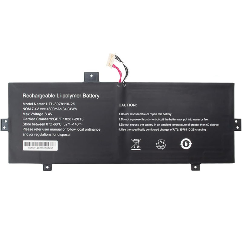 (image for) UTL-4678108-2S UTL-3978110-2S Battery For Evolve III Maestro EBook 11 7.6V 5500mAh 41.8Wh 10Pin 7Line