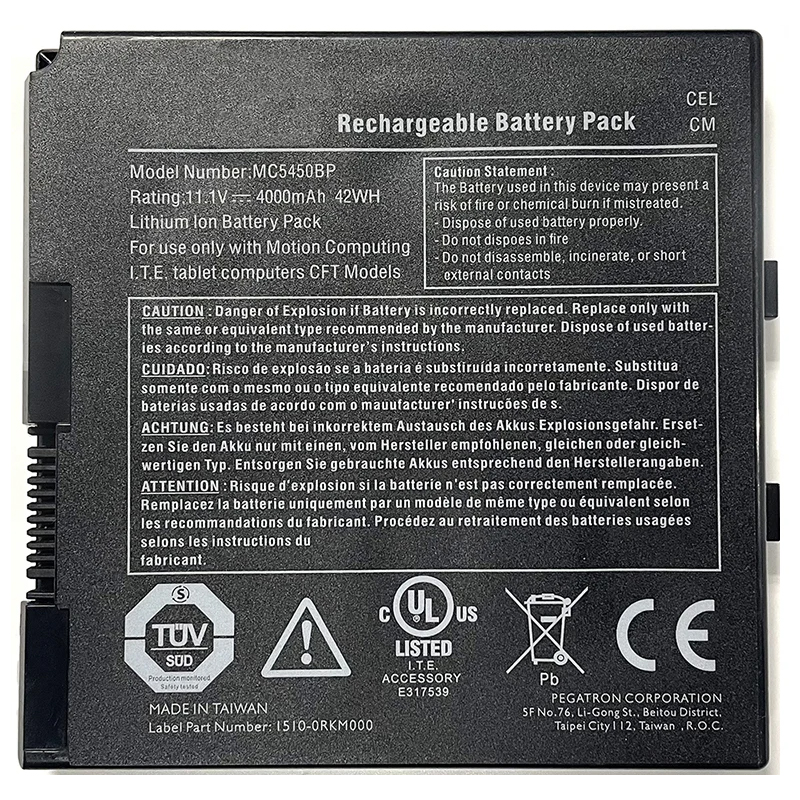 MC5450BP Battery Replacement For Motion Computing MC-F5 MC-C5 C5v C5t C5te C5m F5 F5t CFT-003 (image for) MC5450BP Battery Replacement For Motion Computing MC-F5 MC-C5 C5v C5t C5te C5m F5 F5t CFT-003